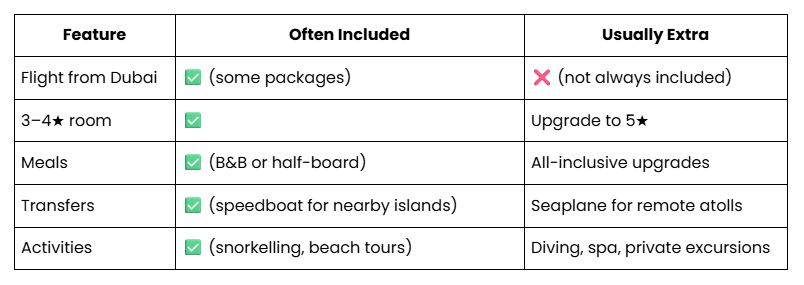 Dubai to maldives tour package